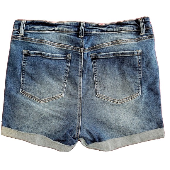 Wax Jean Collection Juniors 3XL Blue Jean Denim Stretch Booty Shorts 35" Waist - Picture 9 of 12